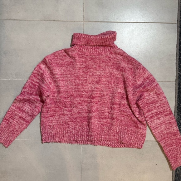 Francesca's Collections Pink Cowl Neck Sweater - Picture 6 of 8